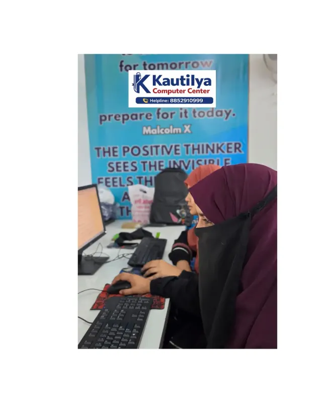 Girls learning computers in Kautilya Computer Center lab Sikar