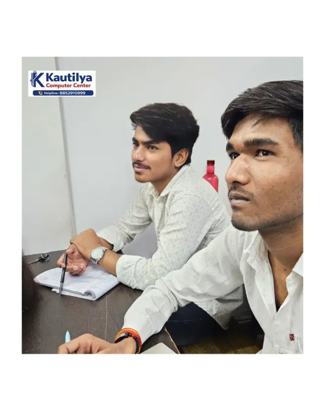 Students taking notes during a classroom learning session at Kautilya Computer Center in Sikar