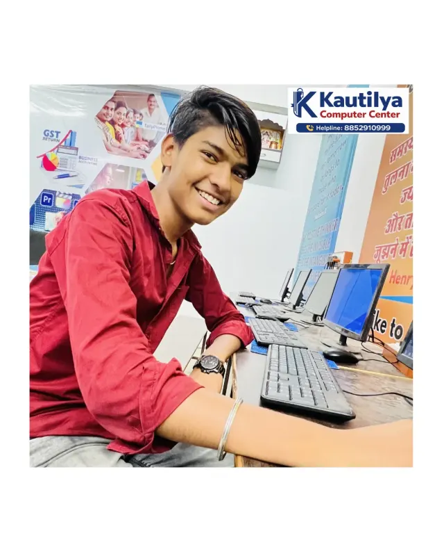 Student learning computer on desktop system in Sikar